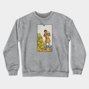 Seven of pentacles tarot card Crewneck Sweatshirt